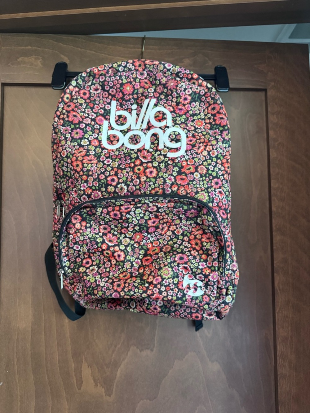 Billabong Floral Backpack in Pink and Green